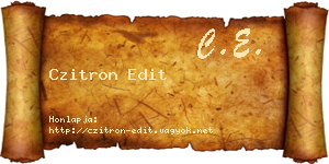 Czitron Edit névjegykártya